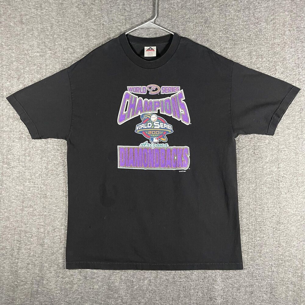 Vintage Arizona Diamondbacks Shirt Mens XL Black MLB Baseball World Series 2001